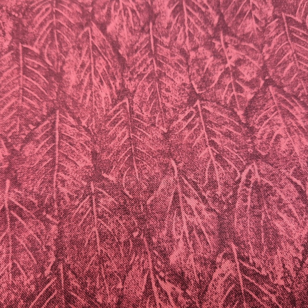 Leaves Earth Tones Seasons Cotton Fabric Tonal Oxblood Blender 2 Yards - Picture 2 of 5